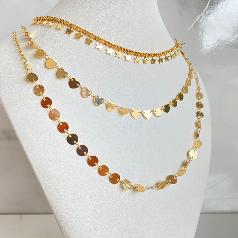 Kit 3 Colares Folheados a Ouro 18k - CH51