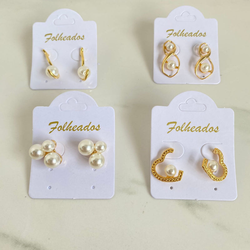 Kit 6 Brincos Folheados a Ouro 18k - KT345